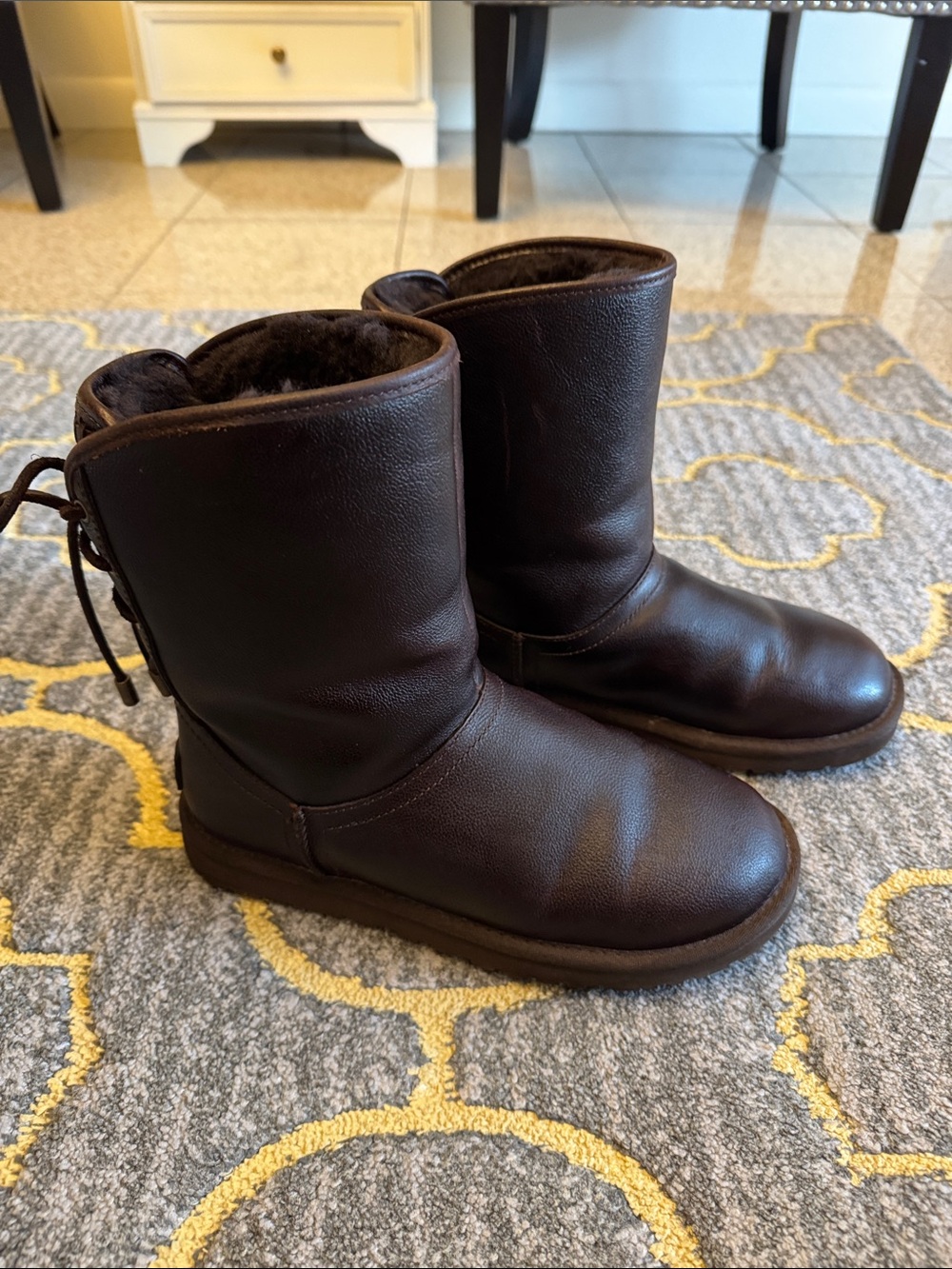 UGG Chocolate Brown Shearling Mid-Calf Boots